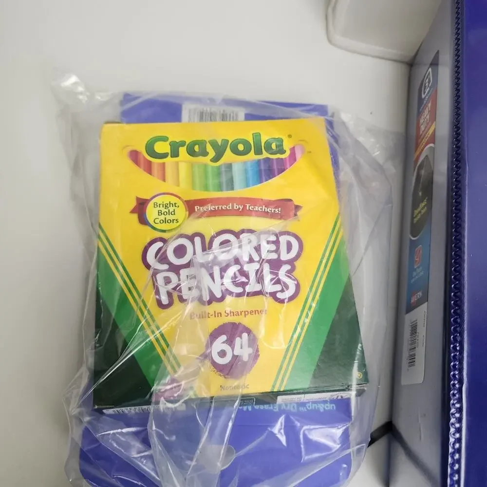 Avery Heavy Duty & Zipper Binder Dry Erase Markers & Crayola 64 Colored Pencils